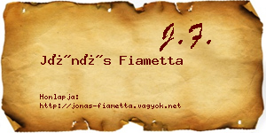 Jónás Fiametta névjegykártya